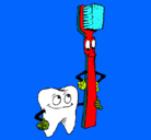 Dibujo Muela y cepillo de dientes pintado por jhogfh0