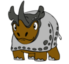 Dibujo Rinoceronte pintado por antonio