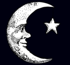 Dibujo Luna y estrella pintado por elena