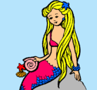 Dibujo Sirena con caracola pintado por nashe