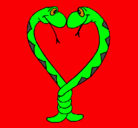 Dibujo Serpientes enamoradas pintado por humbrto