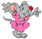 Dibujo Rata con vestido pintado por ana