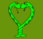 Dibujo Serpientes enamoradas pintado por ALBA