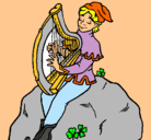Dibujo Duende tocando el arpa pintado por mercedest