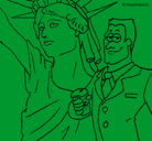 Dibujo Estados Unidos de América pintado por duraznito