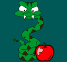 Dibujo Serpiente y manzana pintado por jose