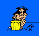 Dibujo Mujer tocando el bongó pintado por asa