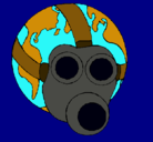 Dibujo Tierra con máscara de gas pintado por nereagimenez
