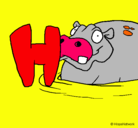 Dibujo Hipopótamo pintado por chiara