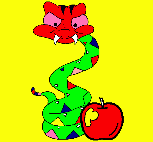 Serpiente y manzana