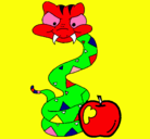 Dibujo Serpiente y manzana pintado por MARIPOSA1