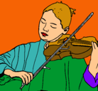 Dibujo Violinista pintado por JUAN