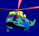 Dibujo Helicóptero al rescate pintado por diego