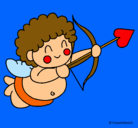 Dibujo Cupido pintado por rosis