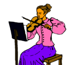 Dibujo Dama violinista pintado por lucia