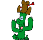 Dibujo Cactus con sombrero pintado por alexis