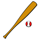 Dibujo Bate y bola de béisbol pintado por neiljose