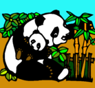 Dibujo Mama panda pintado por IGNACIO