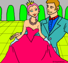 Dibujo Princesa y príncipe en el baile pintado por SERENA