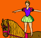 Dibujo Trapecista encima de caballo pintado por carlamaria