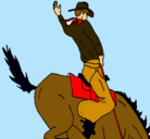 Dibujo Vaquero en caballo pintado por matu