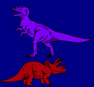 Dibujo Triceratops y tiranosaurios rex pintado por PIPEVIVAS