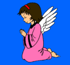 Dibujo Ángel orando pintado por lufe