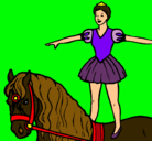 Dibujo Trapecista encima de caballo pintado por raquel
