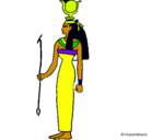 Dibujo Hathor pintado por carmen