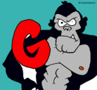 Dibujo Gorila pintado por daniel