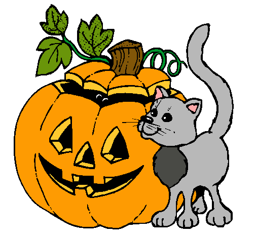 Calabaza y gato