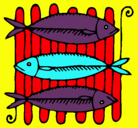 Dibujo Pescado a la brasa pintado por DAIRA