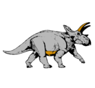 Dibujo Triceratops pintado por danieldinocuernos