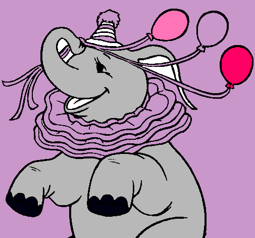 Elefante con 3 globos