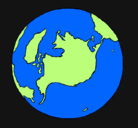 Dibujo Planeta Tierra pintado por teren