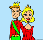 Dibujo Príncipe y princesa pintado por lorena