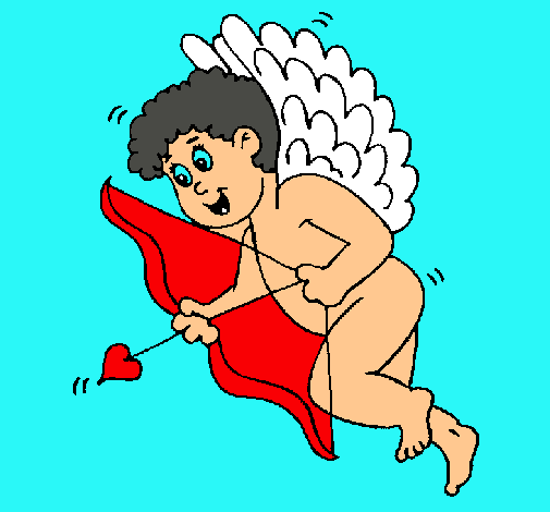 Cupido con grandes alas