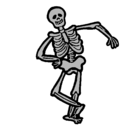 Dibujo Esqueleto contento pintado por anita