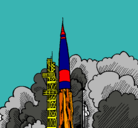 Dibujo Lanzamiento cohete pintado por felipe