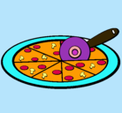 Dibujo Pizza pintado por karelis