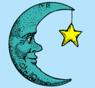 Dibujo Luna y estrella pintado por andrea25