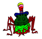Dibujo Araña con sombrero pintado por yici