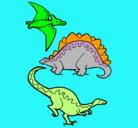 Dibujo Tres clases de dinosaurios pintado por pablo5
