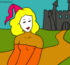 Dibujo Princesa y castillo pintado por samel