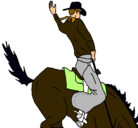 Dibujo Vaquero en caballo pintado por agustin