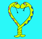 Dibujo Serpientes enamoradas pintado por eduymar100