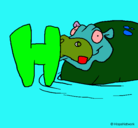 Dibujo Hipopótamo pintado por helen