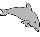 Dibujo Delfín contento pintado por comer