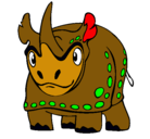 Dibujo Rinoceronte pintado por tiago