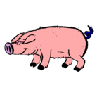 Dibujo Cerdo con pezuñas negras pintado por willmara